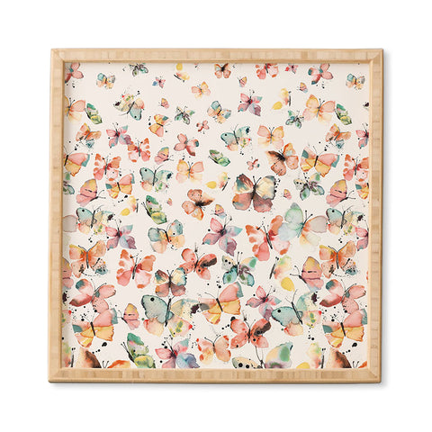 Ninola Design Butterflies watercolor countryside Framed Wall Art