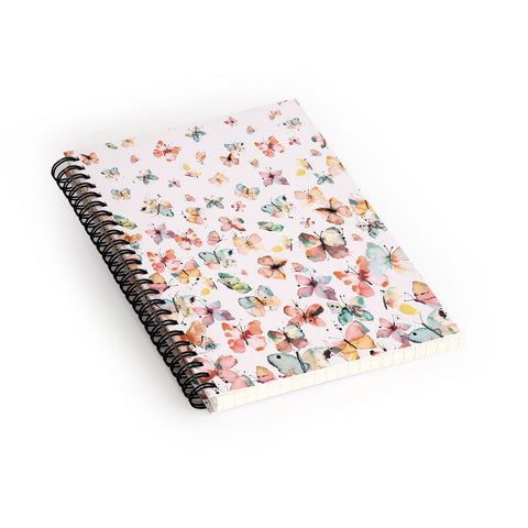 Ninola Design Butterflies watercolor countryside Spiral Notebook