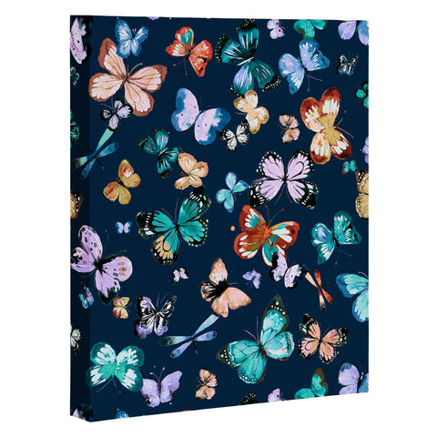 Ninola Design Butterflies wings navy blue Art Canvas