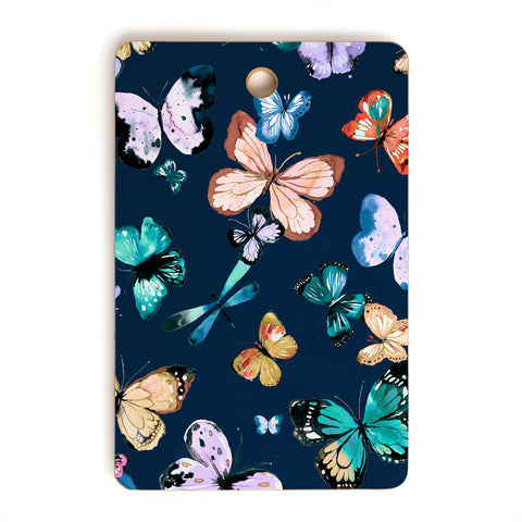 Ninola Design Butterflies wings navy blue Cutting Board Rectangle