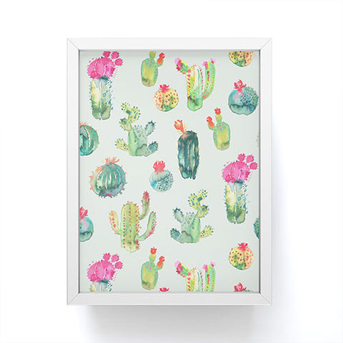 Ninola Design Cacti succulent plants Green Framed Mini Art Print