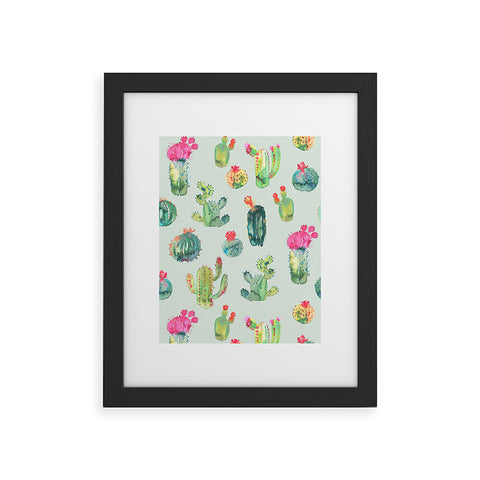 Ninola Design Cacti succulent plants Green Framed Art Print