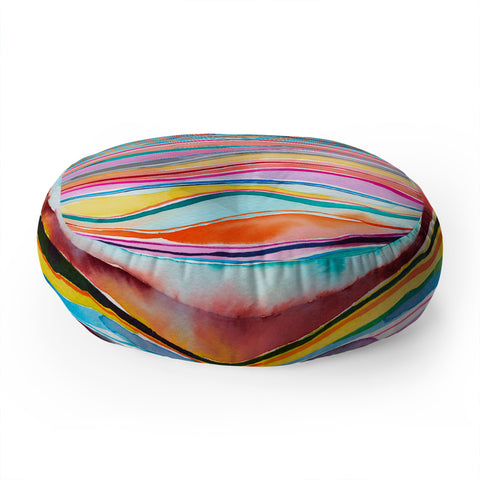 Ninola Design Canyon mountains rainbow Floor Pillow Round