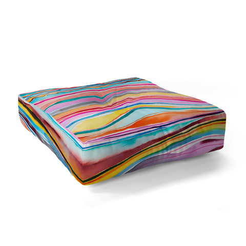 Ninola Design Canyon mountains rainbow Floor Pillow Square