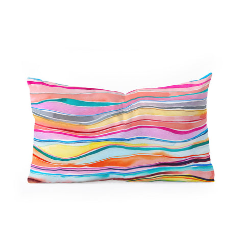 Ninola Design Canyon mountains rainbow Oblong Throw Pillow