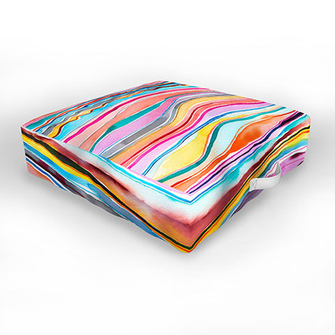 Ninola Design Canyon mountains rainbow Outdoor Floor Cushion