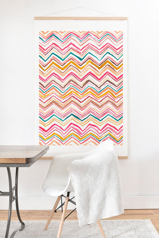 Ninola Design Chevron zigzag stripes Warm desert Art Print And Hanger