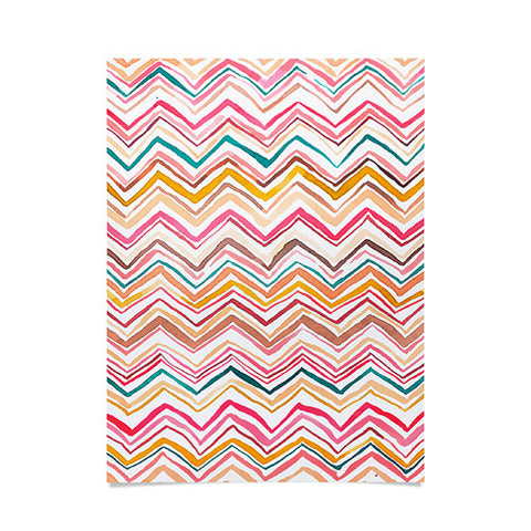 Ninola Design Chevron zigzag stripes Warm desert Poster