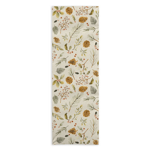 Ninola Design Christmas holiday botanical Yoga Towel