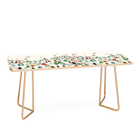 Ninola Design Christmas pines forest Red green Coffee Table