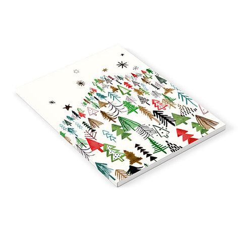 Ninola Design Christmas pines forest Red green Notebook