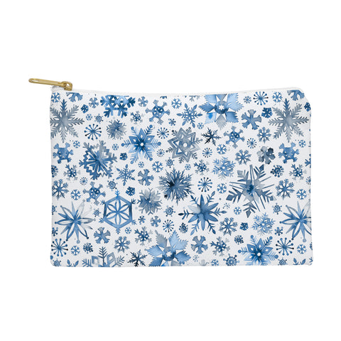 Ninola Design Christmas Stars Snowflakes Blue Pouch