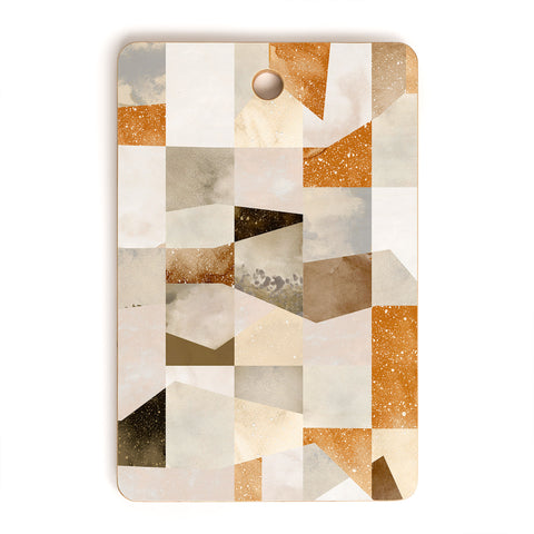 Ninola Design Collage texture gold Cutting Board Rectangle