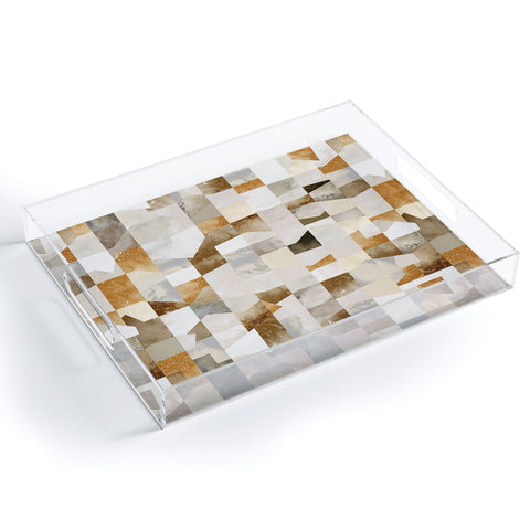 Ninola Design Collage texture gold Acrylic Tray
