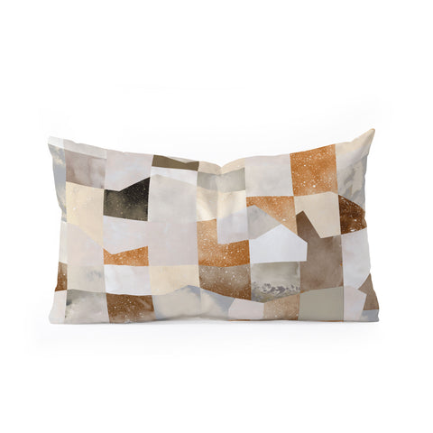 Ninola Design Collage texture gold Oblong Throw Pillow