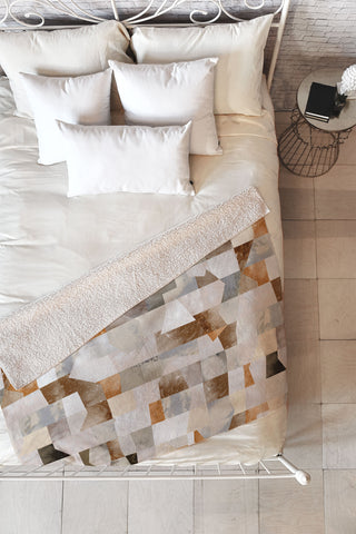 Ninola Design Collage texture gold Fleece Throw Blanket