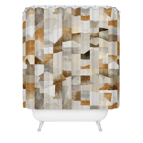 Ninola Design Collage texture gold Shower Curtain