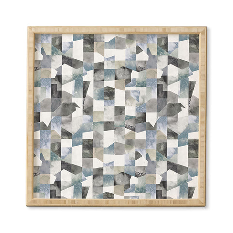 Ninola Design Collage texture Gray Framed Wall Art