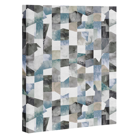 Ninola Design Collage texture Gray Art Canvas