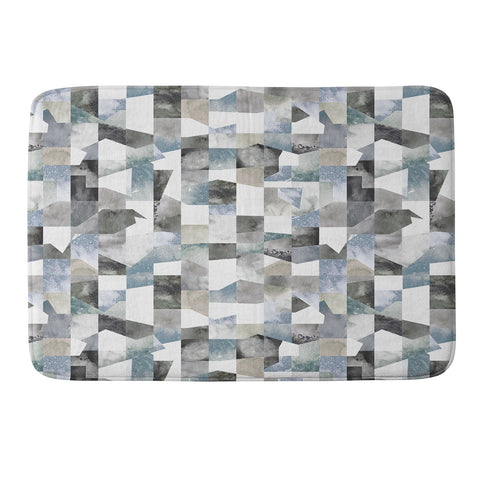 Ninola Design Collage texture Gray Memory Foam Bath Mat