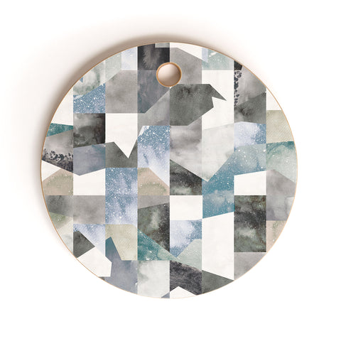 Ninola Design Collage texture Gray Cutting Board Round