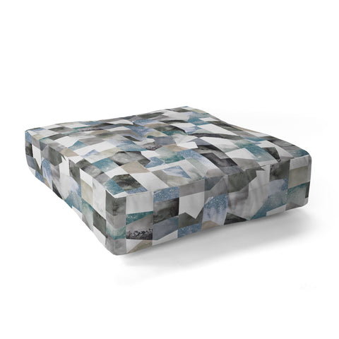 Ninola Design Collage texture Gray Floor Pillow Square