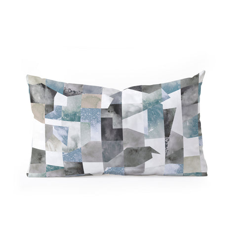 Ninola Design Collage texture Gray Oblong Throw Pillow