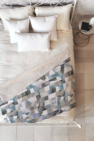 Ninola Design Collage texture Gray Fleece Throw Blanket