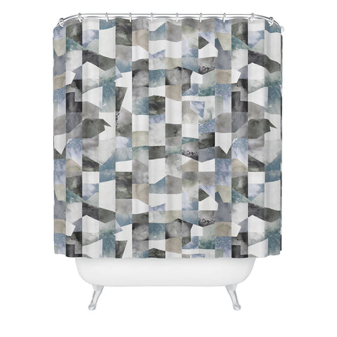 Ninola Design Collage texture Gray Shower Curtain