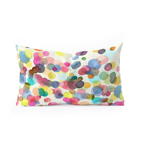 Ninola Design Color Dots Watercolor Oblong Throw Pillow