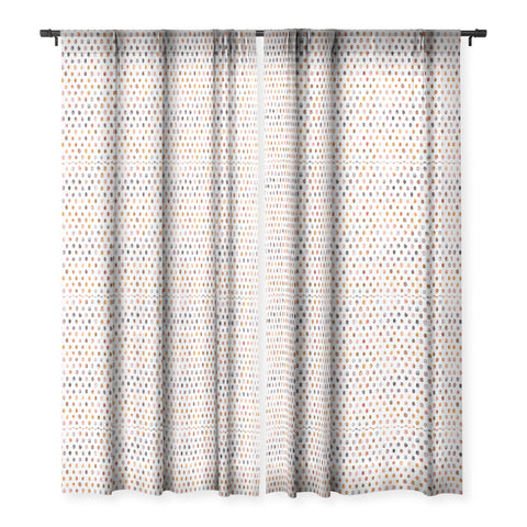 Ninola Design Color palette orange memphis Sheer Window Curtain