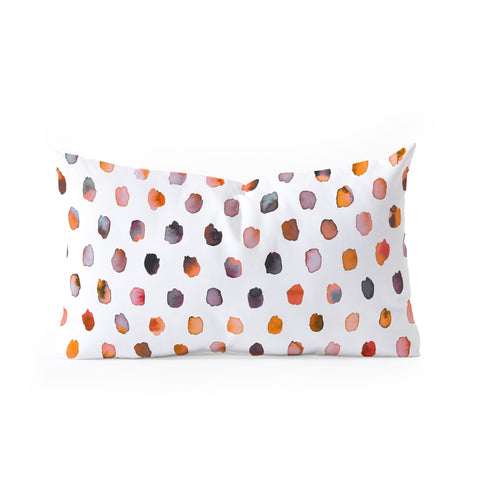 Ninola Design Color palette orange memphis Oblong Throw Pillow