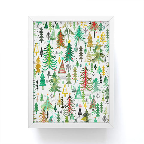 Ninola Design Colorful christmas trees Yuletide Framed Mini Art Print