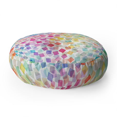 Ninola Design Confetti Party Plaids Geometry Floor Pillow Round
