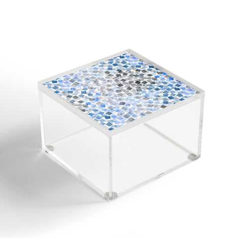 Ninola Design Confetti Plaids Blue Acrylic Box