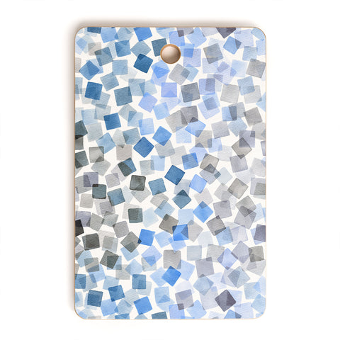 Ninola Design Confetti Plaids Blue Cutting Board Rectangle