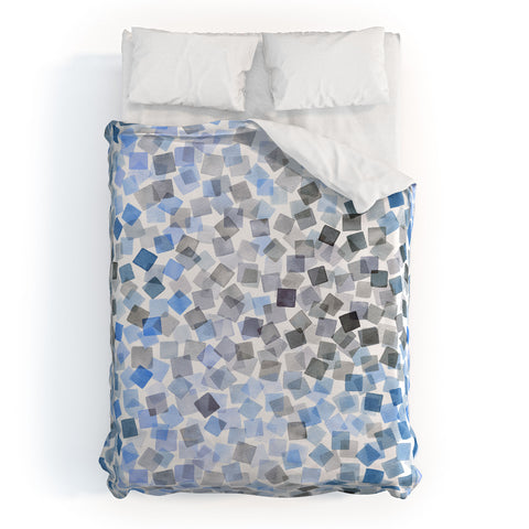 Ninola Design Confetti Plaids Blue Duvet Cover