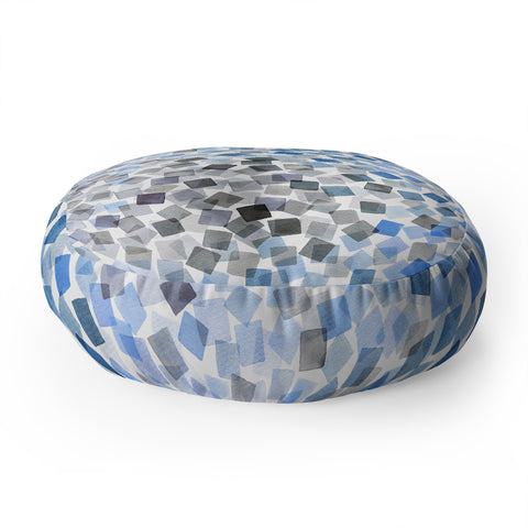 Ninola Design Confetti Plaids Blue Floor Pillow Round