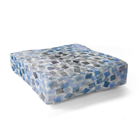 Ninola Design Confetti Plaids Blue Floor Pillow Square