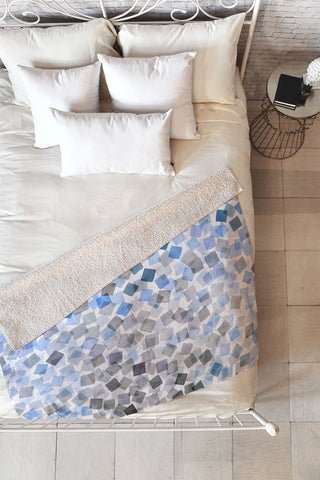 Ninola Design Confetti Plaids Blue Fleece Throw Blanket