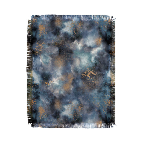Ninola Design Cosmic watercolor blue Throw Blanket