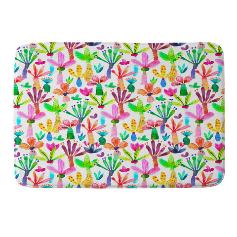 Ninola Design Cute and colorful tropical jungle Memory Foam Bath Mat
