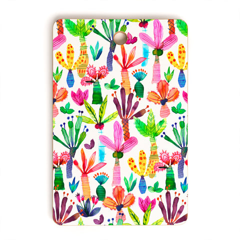 Ninola Design Cute and colorful tropical jungle Cutting Board Rectangle