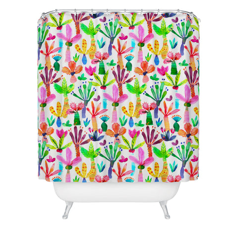 Ninola Design Cute and colorful tropical jungle Shower Curtain