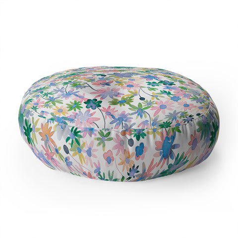 Ninola Design Daisies Spring blooms Floor Pillow Round