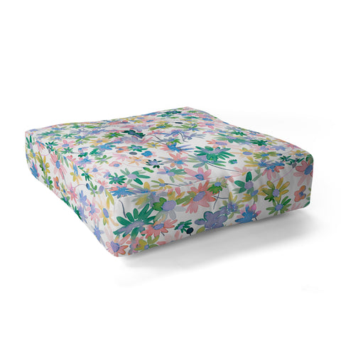 Ninola Design Daisies Spring blooms Floor Pillow Square
