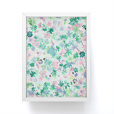 Ninola Design Daisies Spring Green Framed Mini Art Print