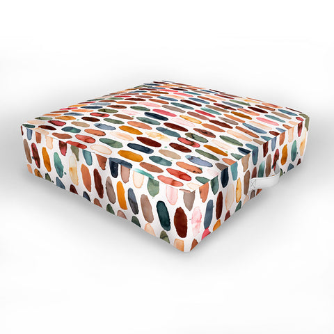 Ninola Design Dashes Mineral Outdoor Floor Cushion