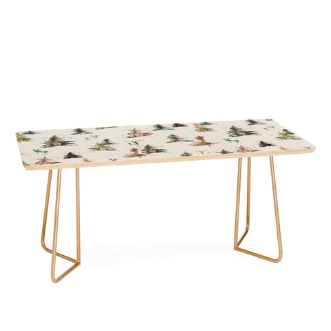 Ninola Design Deers and trees forest Beige Coffee Table