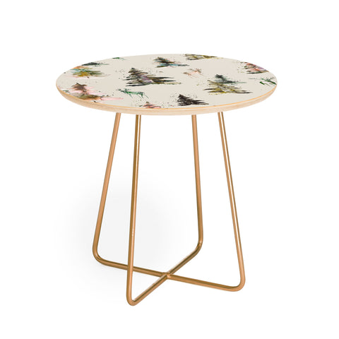 Ninola Design Deers and trees forest Beige Round Side Table